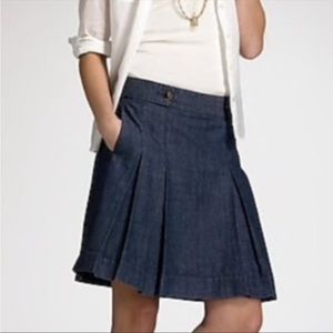 ⚓️J.Crew Chambray Denim Pleated Wendy Skirt 6